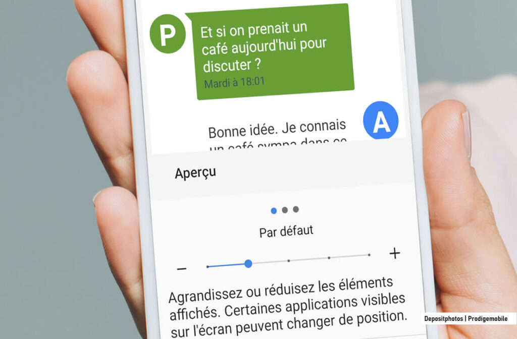 Capture d’écran montrant le réglage de la taille du texte dans les paramètres d’accessibilité
