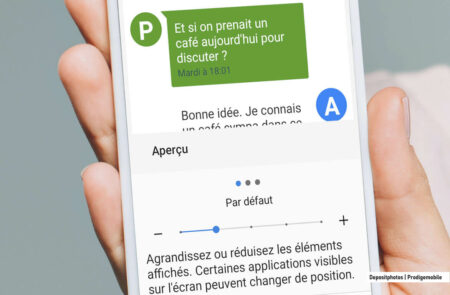 Capture d’écran montrant le réglage de la taille du texte dans les paramètres d’accessibilité