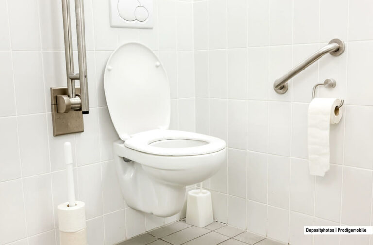 Distributeur de papier hygiénique dans des toilettes publiques