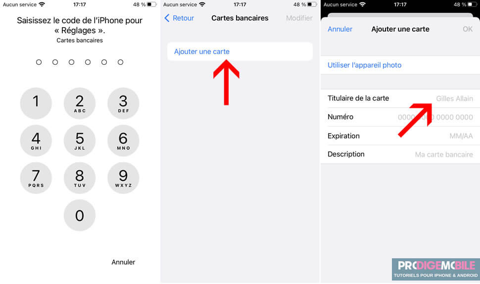 Ajouter une carte bancaire dans les réglages Safari pour le remplissage automatique des paiements