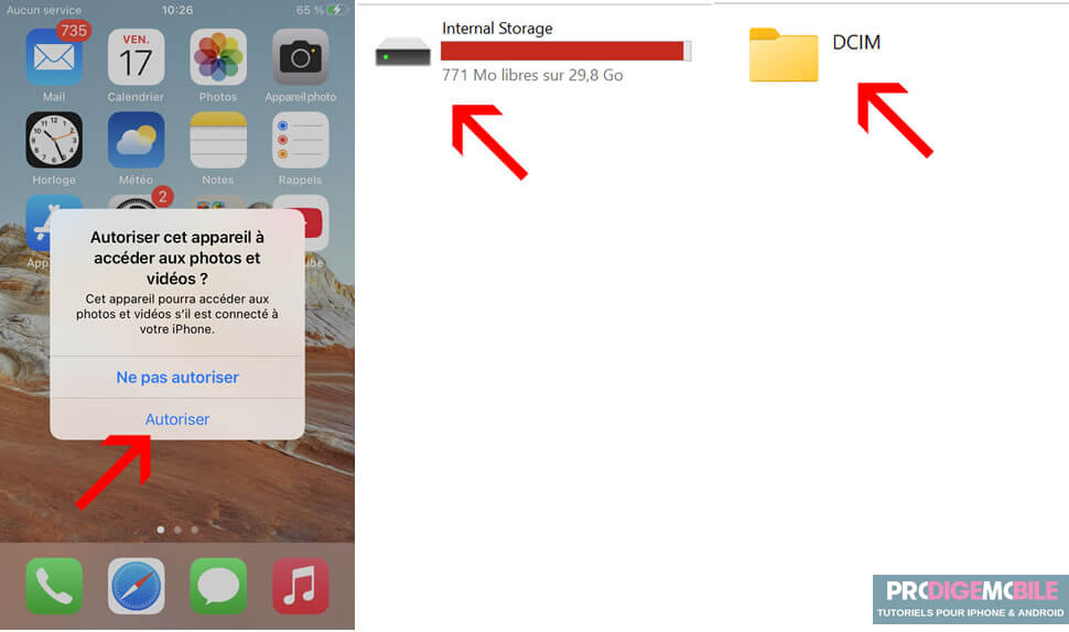 Accès aux photos de l’iPhone via l’Explorateur de fichiers sous Windows
