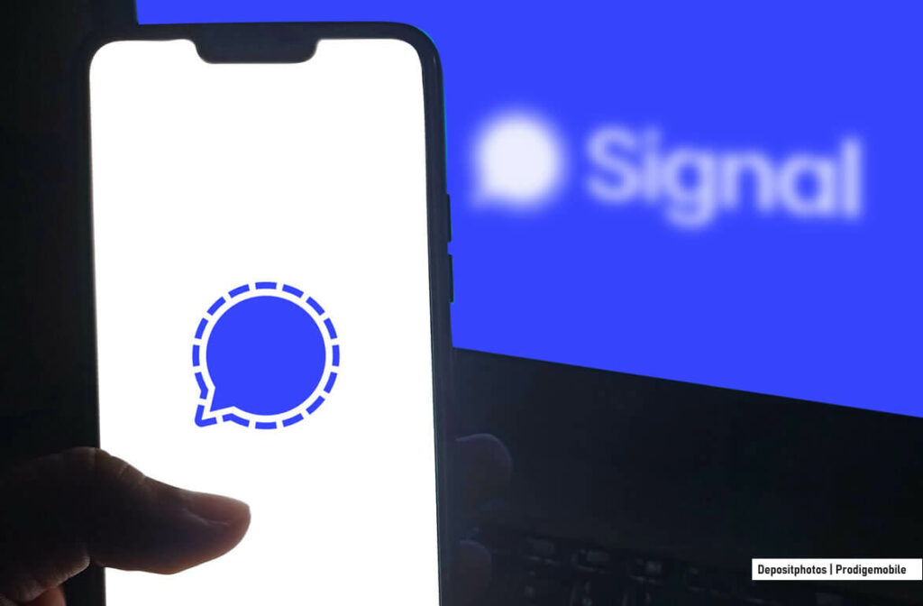 Interface de l’application Signal montrant une conversation chiffrée de bout en bout sur smartphone Android.