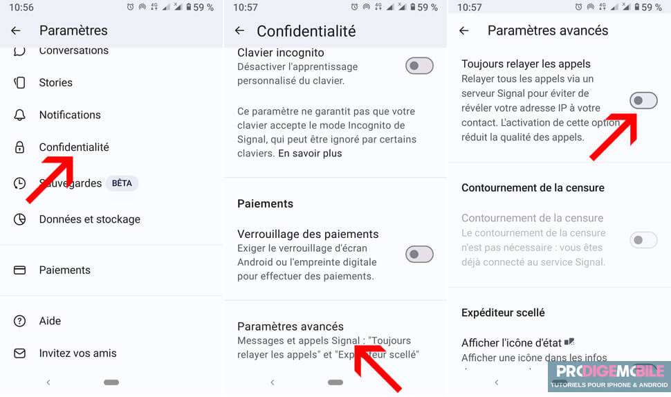Masquer son adresse IP sur Signal en activant l’option de relais d’appels pour renforcer la sécurité des communications.
