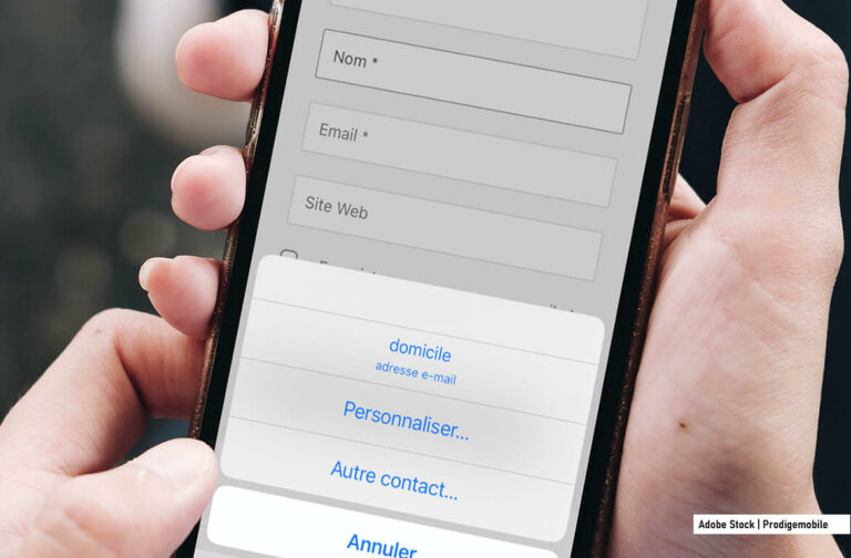 Remplissage automatique de formulaire sur iPhone pour saisir rapidement ses coordonnées dans Safari