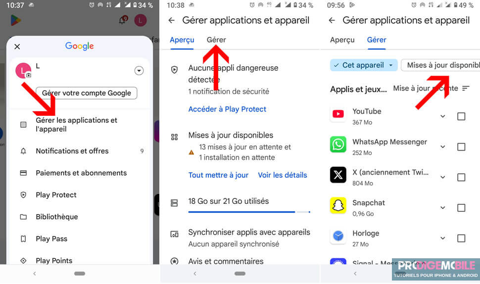 Menu des paramètres Android montrant la désinstallation d’une application en mode sans échec