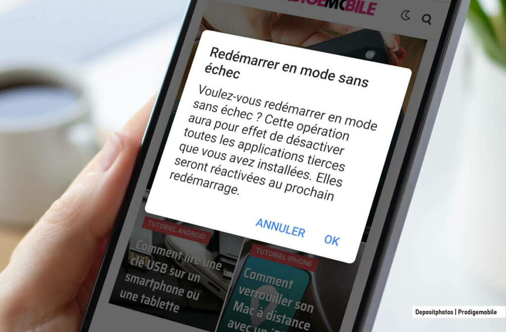 Redémarrer sur un smartphone Android pour quitter le mode sécurisé