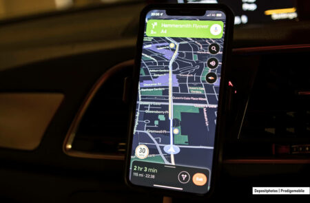Interface de Google Maps lors d’une navigation
