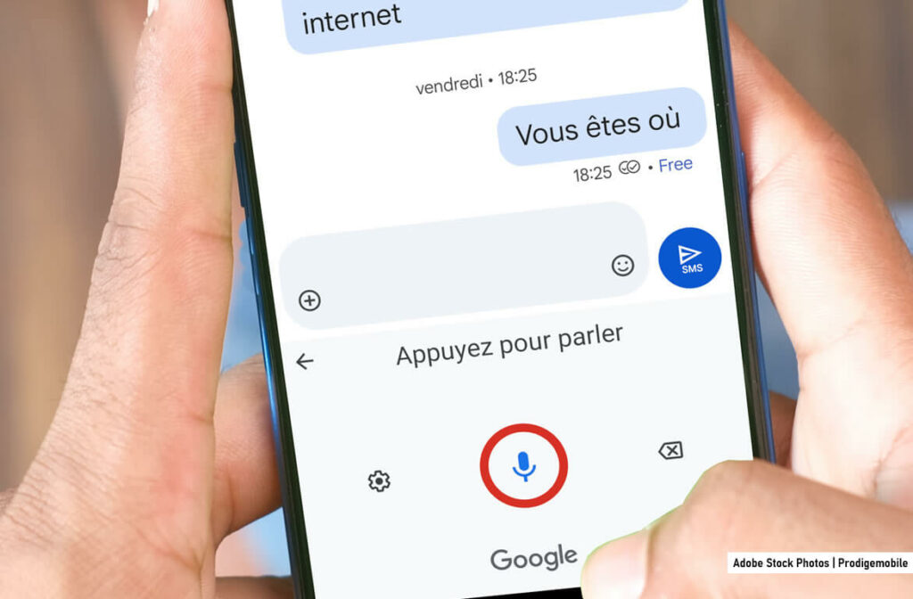Comment dicter du texte sur Android Icône du micro sur le clavier Google Gboard permettant d’activer la dictée vocale sur Android.