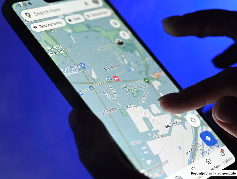 Carte de localisation d’un smartphone perdu