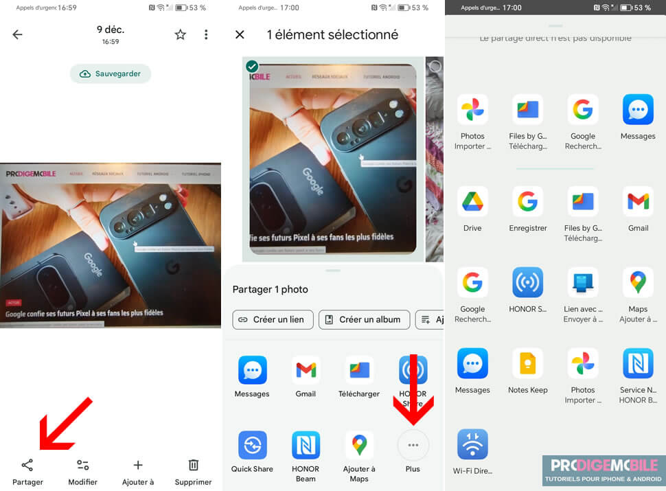 Imprimer une photo depuis la galerie Photos d’Android
