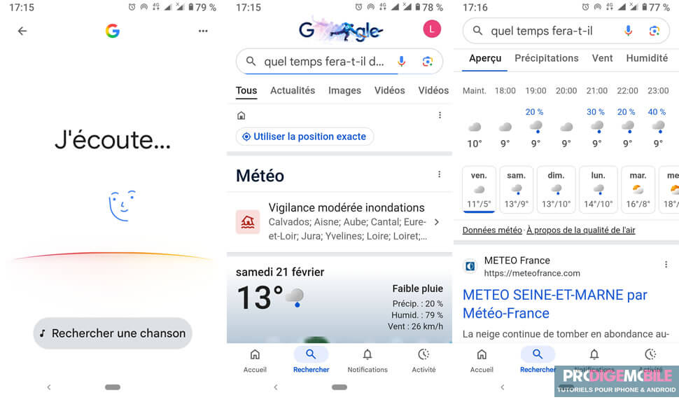 Utilisation quotidienne de l’assistant vocal Ok Google pour connaitre la météo