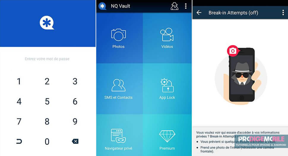 Applications Vault pour cacher des photos sur Android avec coffre-fort sécurisé