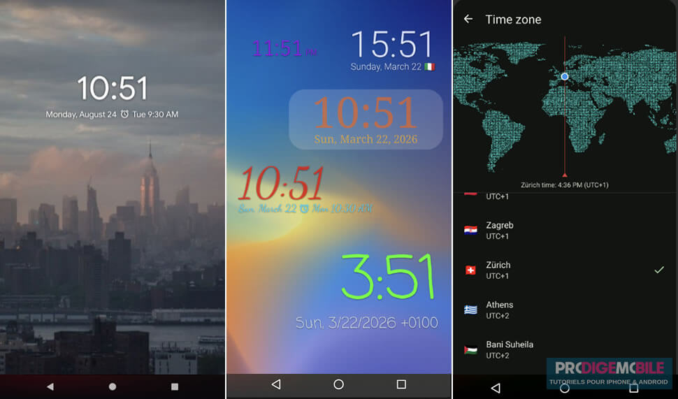Application Digital Clock personnalisable avec son design moderne