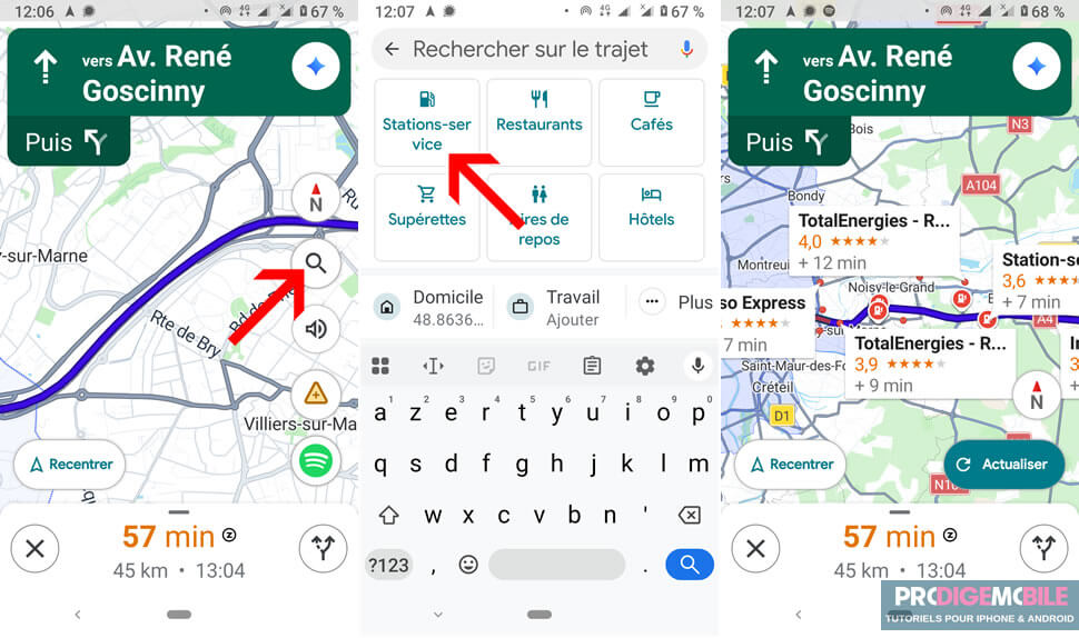 Trouver une station-service sur un trajet avec Google Maps sans faire de détour