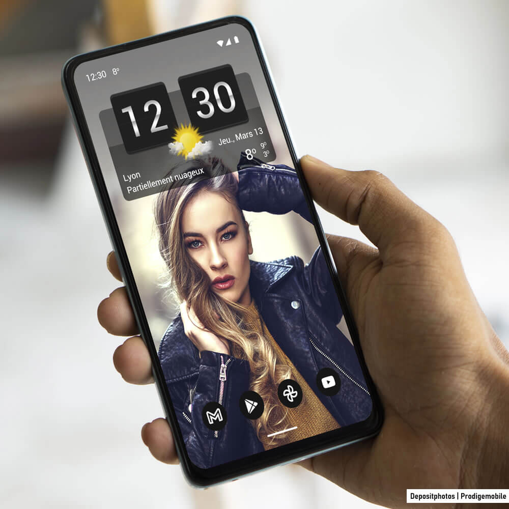 Widget Sense Flip avec le système de chiffres qui basculent
