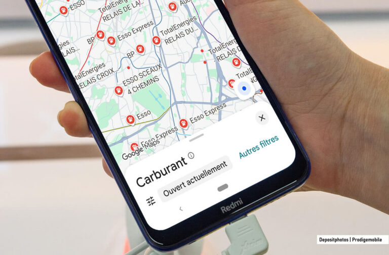 Trouver une station d’essence avec Google Maps sur un smartphone