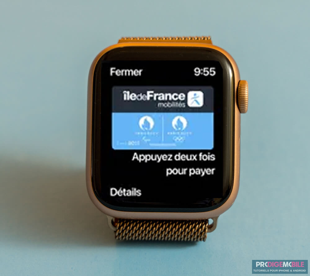 Apple Watch utilisé avec un Pass Navigo numérique