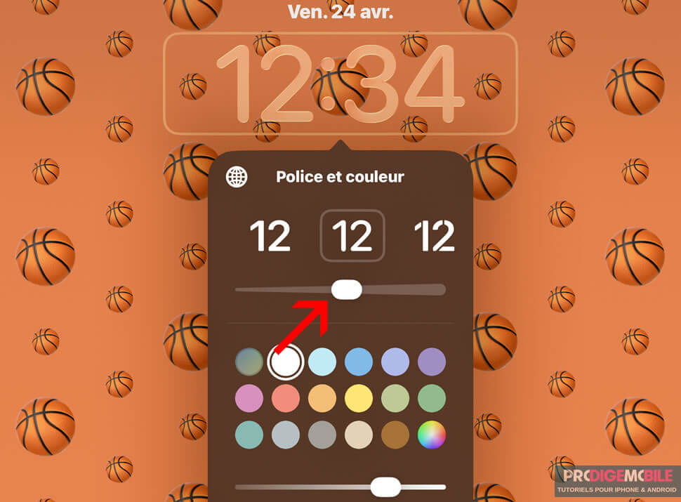 Changer la police et l’épaisseur de l’horloge sur iPhone
