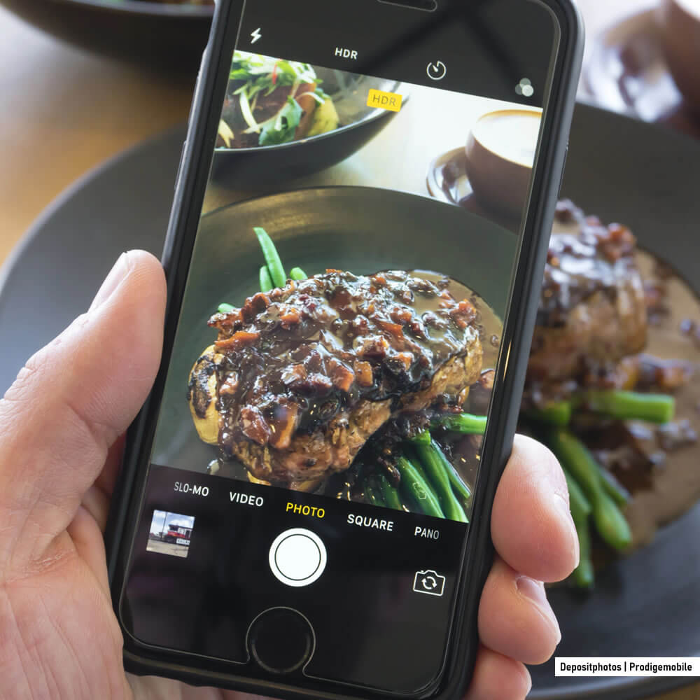 Détail d’un plat de boeuf photographiée en macro avec un iPhone