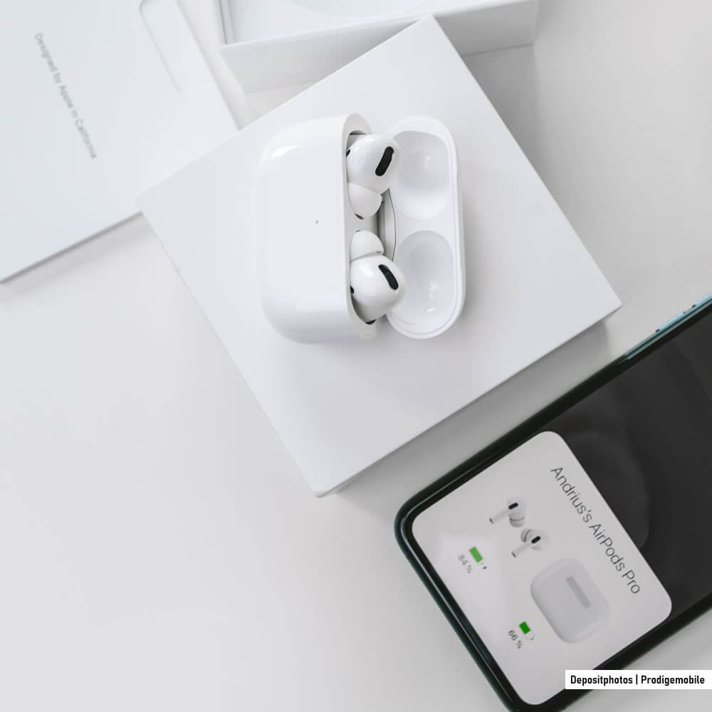 Recharge d’AirPods avec un iPhone équipé d’un port USB-C