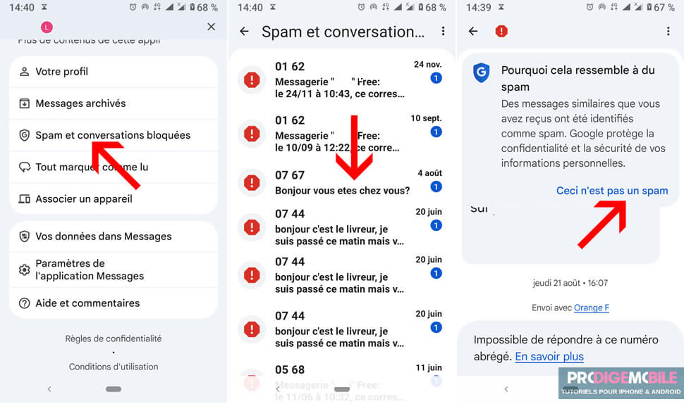 Retirer un numéro de la liste des contacts bloqués sur Android