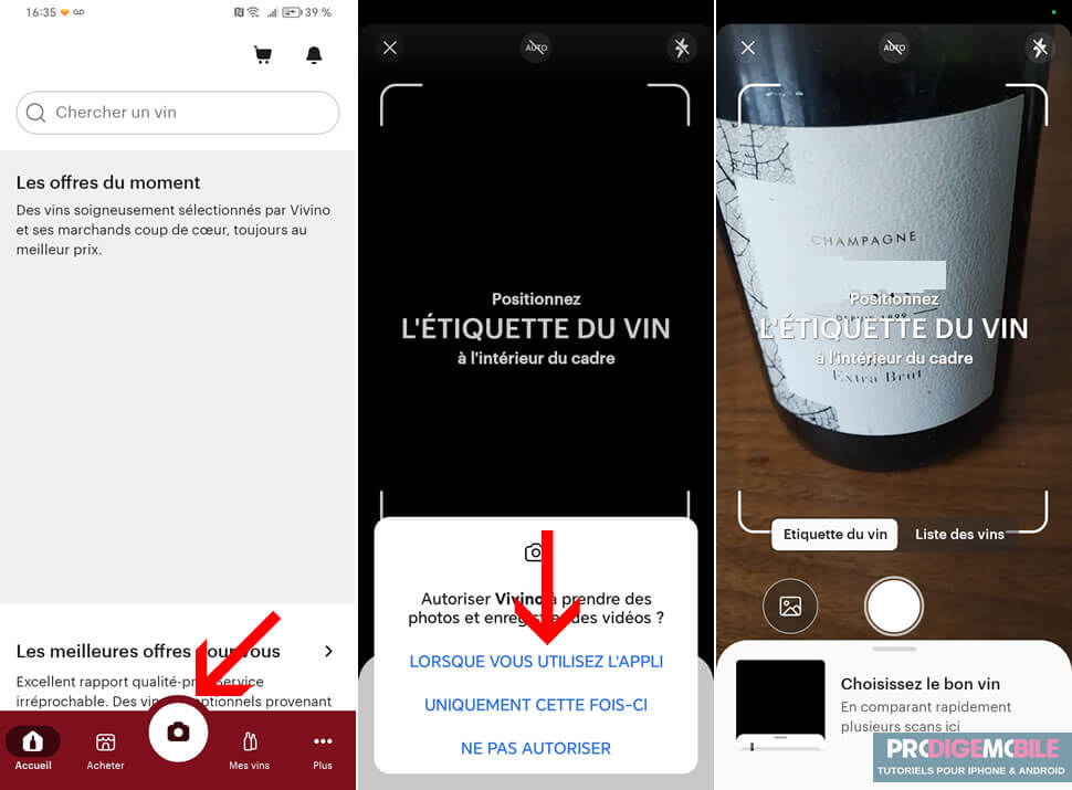 Retrouver les avis d'une bouteille de vin après un scan avec l'application Vivino