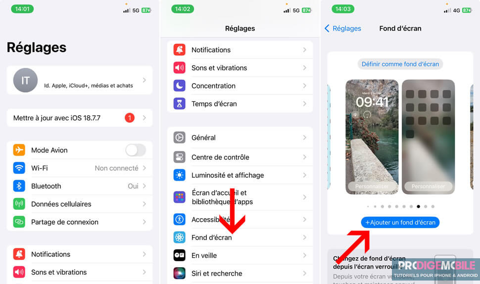 Ajouter un nouveau fond d’écran sur un iPhone