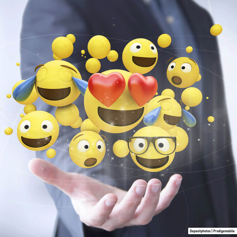 Plusieurs émojis utilisés pour exprimer des émotions dans la communication numérique