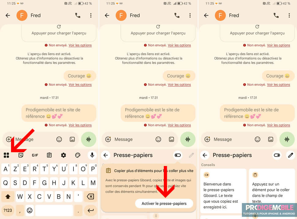 Activer la fonction Presse-papiers sur le clavier Gboard de votre smartphone Android