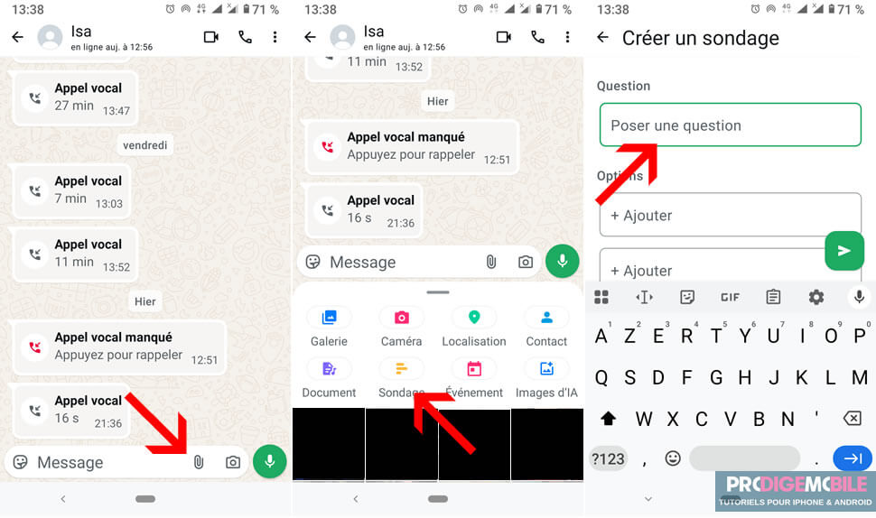 Réaliser un sondage WhatsApp qui sera publié dans un groupe WhatsApp