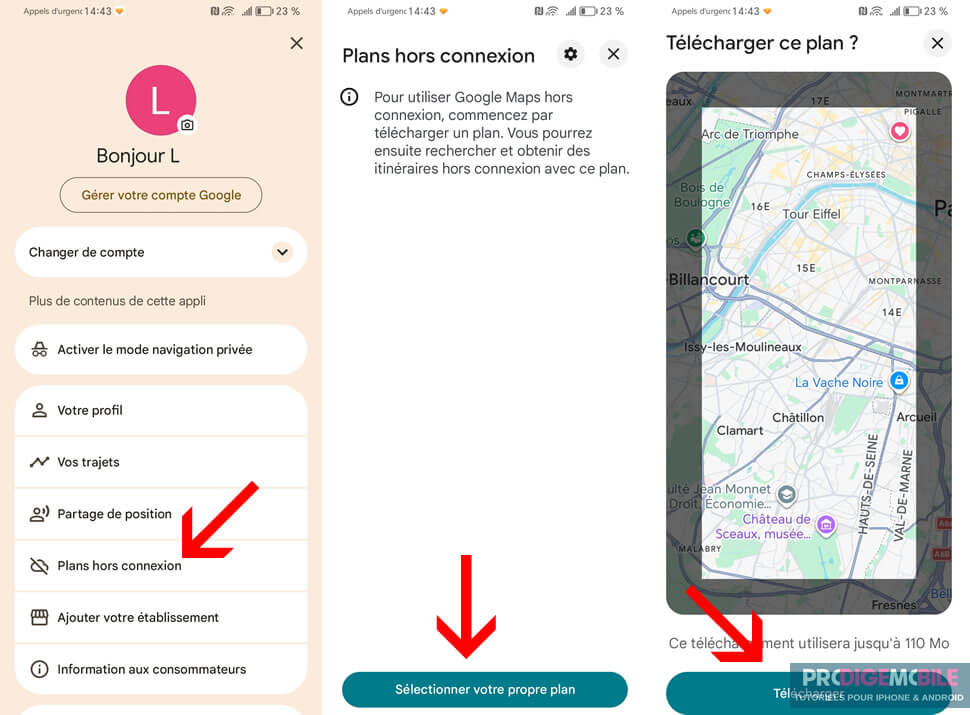 Télécharger une carte Google Maps directement dans la mémoire du stockage d’un smartphone