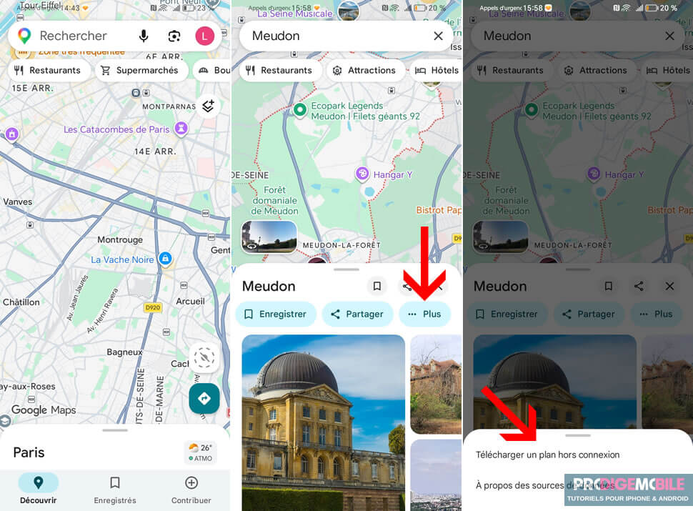 Télécharger un plan en tapant directement le nom de la ville dans Maps