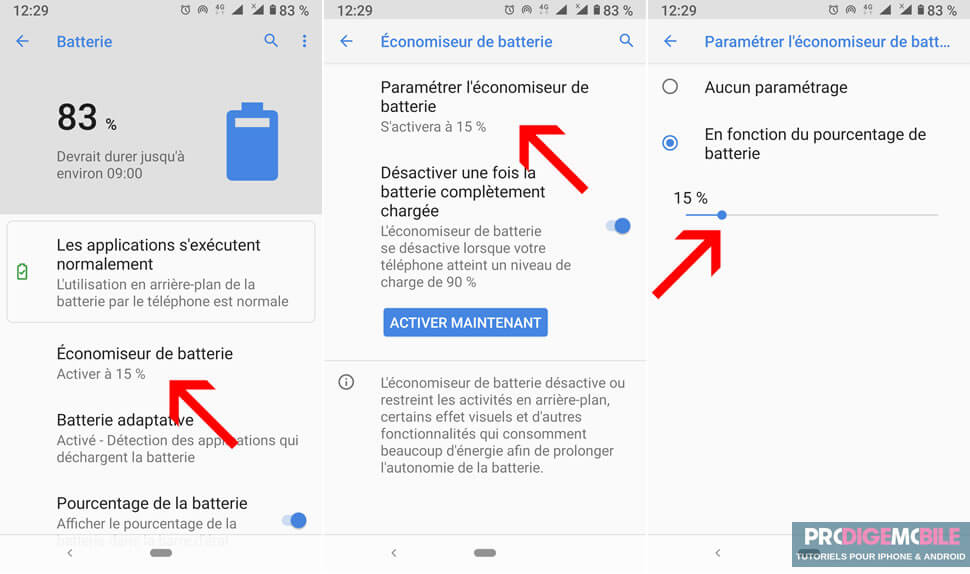 Activer automatiquement l’économiseur de batterie d’un smartphone